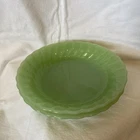 2 Vintage Anchor Hocking Fire King Swirl Jadeite Shell Coupe Soup Bowls - HTF