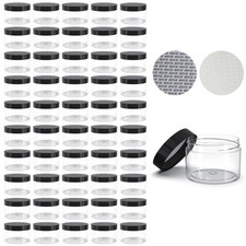 2oz Plastic Jars with Lids Clear Round Cosmetic Container Empty Storage Jar