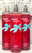 3 Bath  Body Works VELVET SUGAR Fine Fragrance Mist 8oz LOT/SET of 3