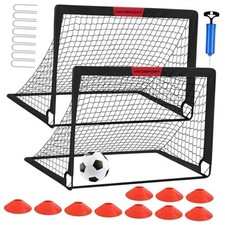 Kids Soccer Goals for Backyard Set - 2 of 4' x 3' Portable 1-Black 4 ft x 3 ft