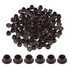 120Pcs Plastic Hole Plugs 2/5" 10mm Screw Caps Cover Dark Brown