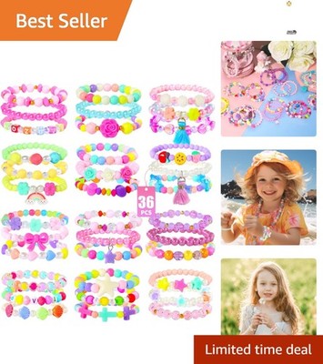 36 Pcs Handmade Kids Bracelets for Girls - Perfect Party Favors for Ages 3-8