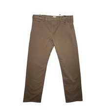 Dockers Mens 38x32 Brown Straight Fit Stretch Cotton Twill Pants Chinos Trousers