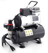 Airbrush Compressor, 3L Tank, Cooling Fan, 120V, Portable, 23 LPM
