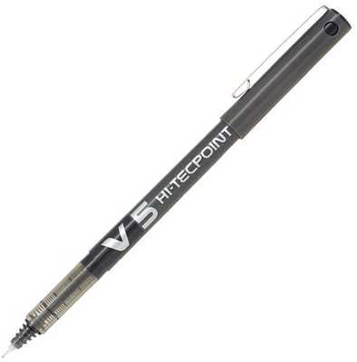 Pilot V5 Hi-Tecpoint Kugelschreiber, 0,5 mm, Schwarz, BX-V5-B