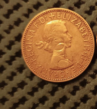 1958 Half Penny Unique Circular Striking Error