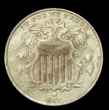 1867/ 67 5C No Rays Shield Nickel RPM / DDO FS- 1306- CH AU- SMH 1713