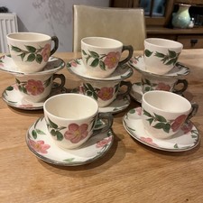 Franciscan vintage Desert Rose Tea Cup and Saucer Set Of 16 pieces Hand Painted