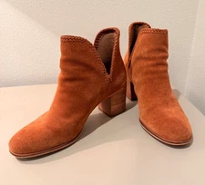 Frye and Co Phoebe Braided Bootie Womens Size 11 Cognac Suede Cutout Ankle Boot