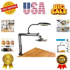 Overhead Camera Mount with Ring Light, Flexible Articulating Phone Arm Stand ...