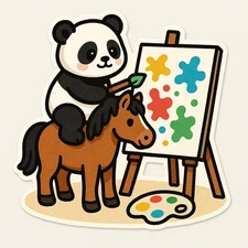 Funny Horse Cartoon Car Sticker 9x9cm - Funny Animal Sticker for Car