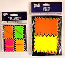 Neon Fluorescent Flashes Retail Shop Labels Price Colour Displays