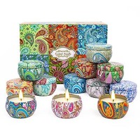 Duftkerzen Geschenkset 12 StüCk Sojawachs Aromatherapie Kerzen 240H Brenndauer
