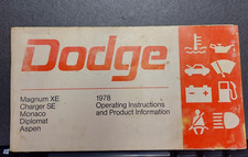 1978 Dodge Owners Manual-charger Se Magnum Xe 1978 Dodge Owners Manual-charger Se Magnum Xe