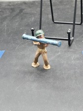 Barclay - Rare Vtg Manoil Metal Toy Soldier - Infantry Soldier Silver Bazooka