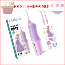 COSLUS Kids Water Dental Flosser Deep Cleaning Picks Portable 4 Modes for Ages 6