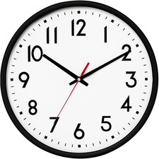 Wall Clock Black,Silent Wall Clocks Battery Operated 8 Inch Modern Non Ticking A