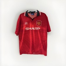 Vintage 90s Umbro Sharp Manchester United Rare Soccer Jersey Kit Mens Size L