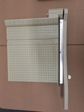 X-Acto Guillotine Paper Cutter - beige, measures in cm & inches, 12" wide manual