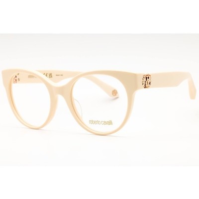 Roberto Cavalli Women's Eyeglasses Shiny Beige Cat Eye Shape Frame VRC027M 09X7