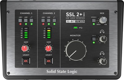 SSL2+ MKII USB-C Audio-Interface 2In/2Out Mikrofonverstärker Legacy 4K Schalter