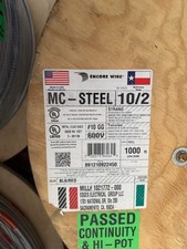 Encore Wire MC-Steel Cable 10/2 Strand Copper Black, Red Conductors 1000' 