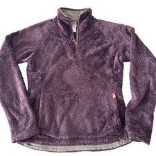 Women's The North Face Osito High-Pile Fleece 1/4 Zip Pullover S Dark Purple