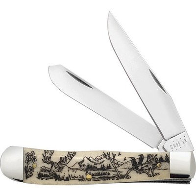 CASE XX KNIVES LINDA KARST NATURAL BONE TRAPPER - MOOSE & RAVENS 6254 SS (106767