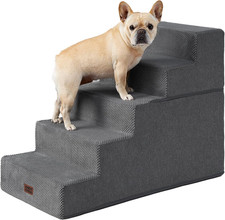 Dog Stairs for High Bed 25" H, 5-Step Extra Wide Dog Steps for Bed, Pet Steps fo