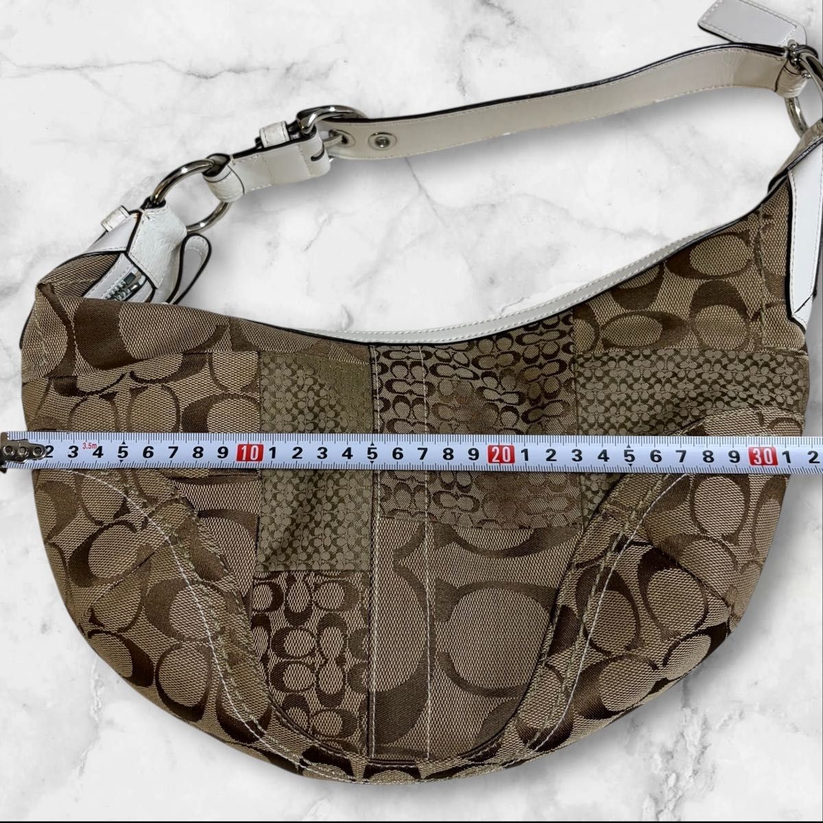 Coach Signature Patchwork Half Moon Bag Signature… - image 12