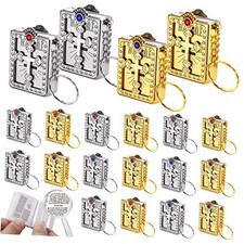 16 Pieces Mini Bible Keychain Small Holy Bible Key Ring Religious Jesus