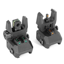 Foldable Sights Flip-up Front and Rear Sight Fiber Optics Dual Aiming Mode