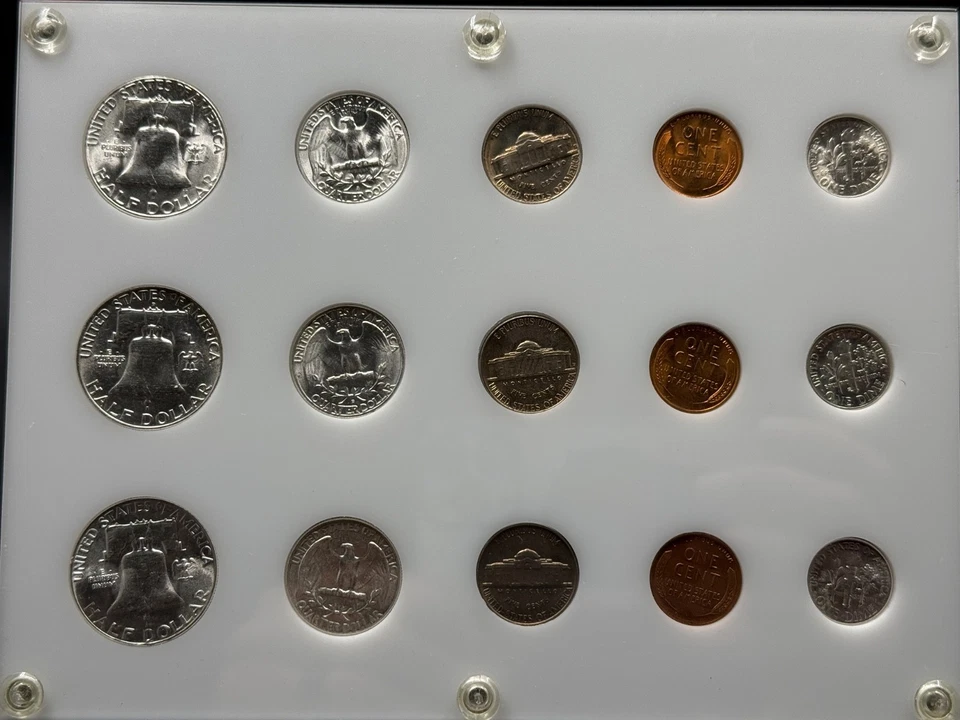 1954 P, D, S US Silver Mint Set in Capital Plastics Holder - Image 2 of 2