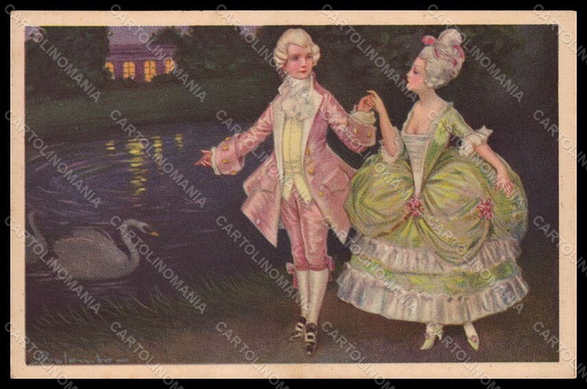 Cartolina Artista Firmata Colombo Romantica Coppia Signora Serie 2078 VK7450