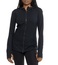 SPYDER Black Hooded tailored Slim Yoga Jacket Full Zip Jacket SMALL B143