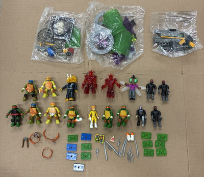 Mega Bloks TMNT 2016 Lot of 17 Figures, Weapons, 3 Sealed bags from 1 set