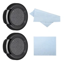 2 Pack 28mm Lens Cap Sides Pinch Snap Camera Lens Cover for Front Lens Black