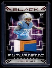 Isaiah Spiller 2022 Panini Black Futuristic Rookie Relic Card /50 #FUT-ISP
