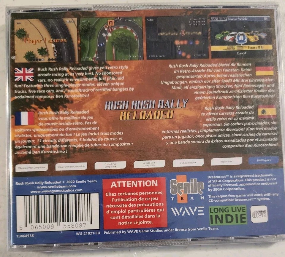 Jeu RUSH RUSH RALLY RACING Pour SEGA Dreamcast, NTSC-J (Region Free), Complet - Bon état