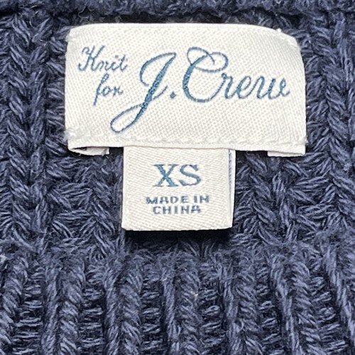 J. Crew Striped Cotton Knit Sweater Women XS Nautical Crew Neck Navy Blue Preppy - Picture 3 of 9
