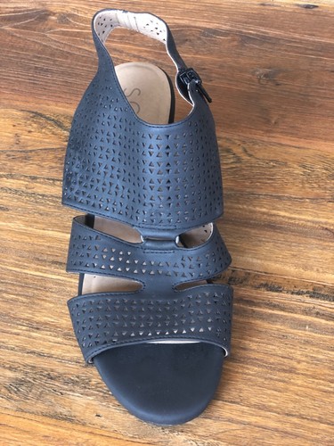 NATURALIZER Soul dark blue wedge heel sandals 8W, 38, 25cm NEW - Picture 4 of 11