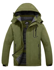 Skieer Men's Mountain Waterproof Ski Jacket Winter Rain Jacket Warm Snow Coat