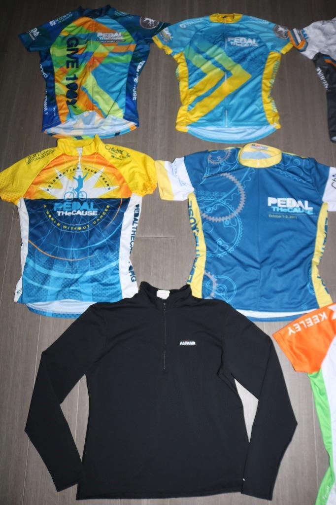 Lot De 11 Maillots Cyclisme Femme - Marques Primal, Pearl Izumi - Tailles S à XL - Occasion Propre