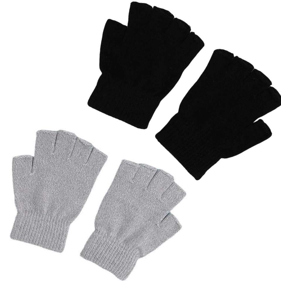 Handschuhe Fingerlose Damen Herren Strickhandschuhe Handschuhe in zwei Farben - Bild 1 von 1