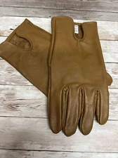 Vintage Antique NEW Men Brown 100% Leather Dress Gloves L/XL