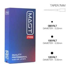 20pcs 08/10/12 7mm Sterilized Tattoo Cartridge Needles Makeup 0.35/0.30/0.25mm