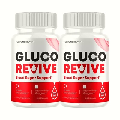 2-Pack Gluco Revive Blood Support Supplement GlucoRevive Pills - 120 Capsules