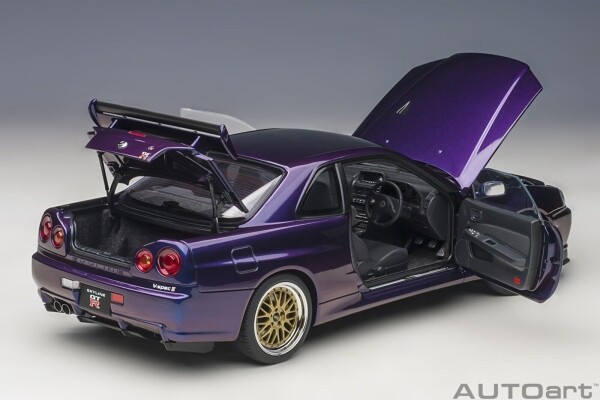 AUTOart NISSAN SKYLINE GT-R R34 2002 V-Spec II midnight