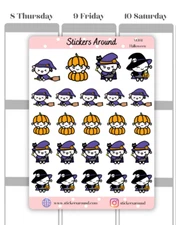 Halloween Planner Stickers, Treat or Trick Sticker, Calendars & Journal Stickers