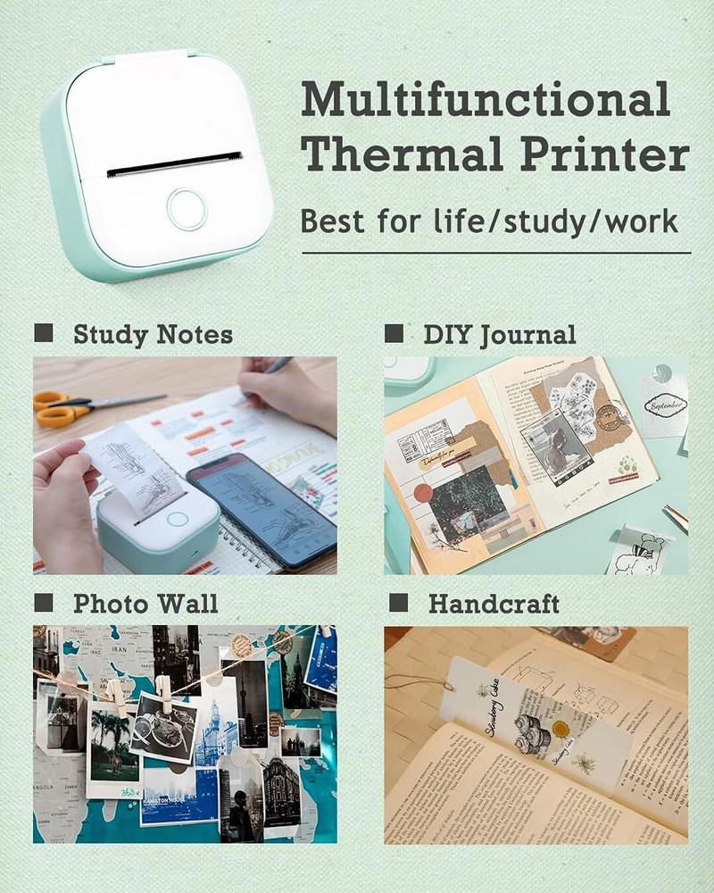 Phomemo T02 Mini Wireless Pocket Thermal Photo Printer Fast Shipping US